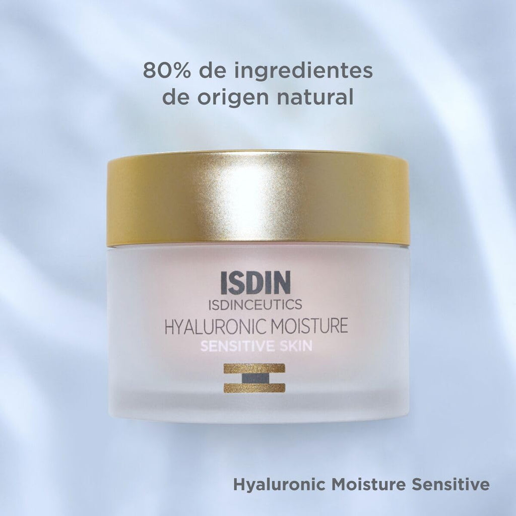 ISDIN Isdinceutics Hyaluronic Moisture Sensitive, Crema Facial Hidratante Con Ácido Hialurónico Y Niacinamida Para Piel Sensible, +57% Hidratación En 2 Horas², 50 G
