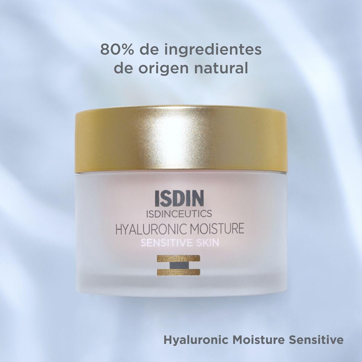 ISDIN Isdinceutics Hyaluronic Moisture Sensitive, Crema Facial Hidratante Con Ácido Hialurónico Y Niacinamida Para Piel Sensible, +57% Hidratación En 2 Horas², 50 G